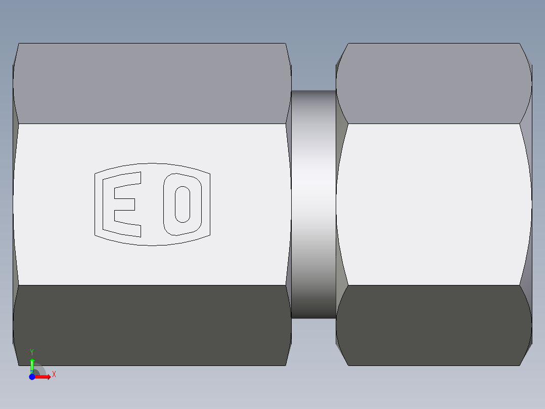 卡套式工业通用硬管接头EO_Swivel_connector_GAI12LMCF前视图