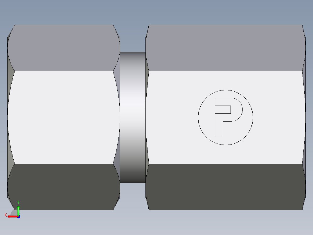 卡套式工业通用硬管接头EO_Swivel_connector_GAI12LMCF后视图