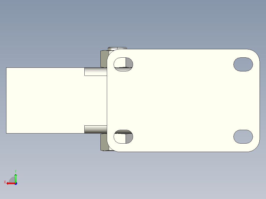 3寸地脚刹车万向轮后视图