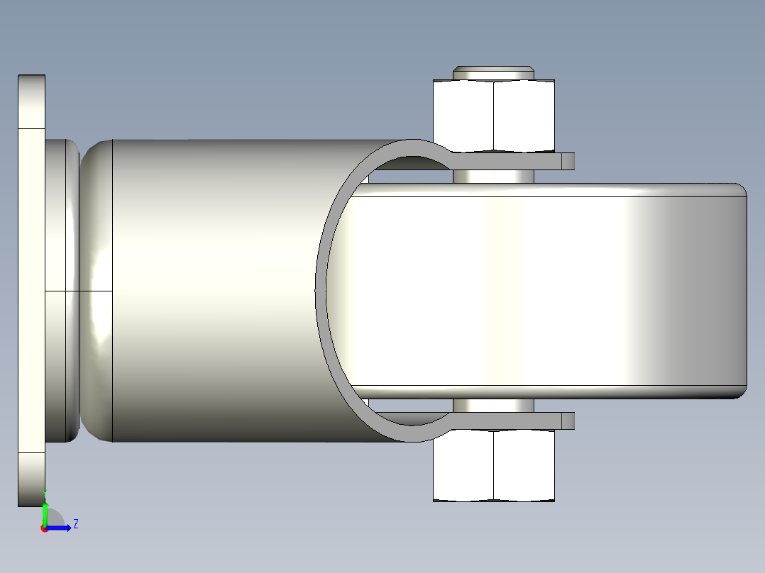 3寸地脚刹车万向轮左视图