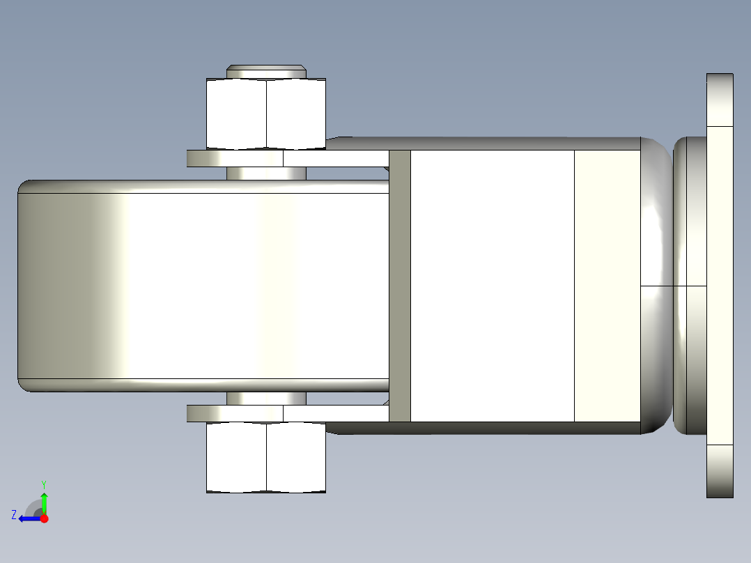 3寸地脚刹车万向轮右视图
