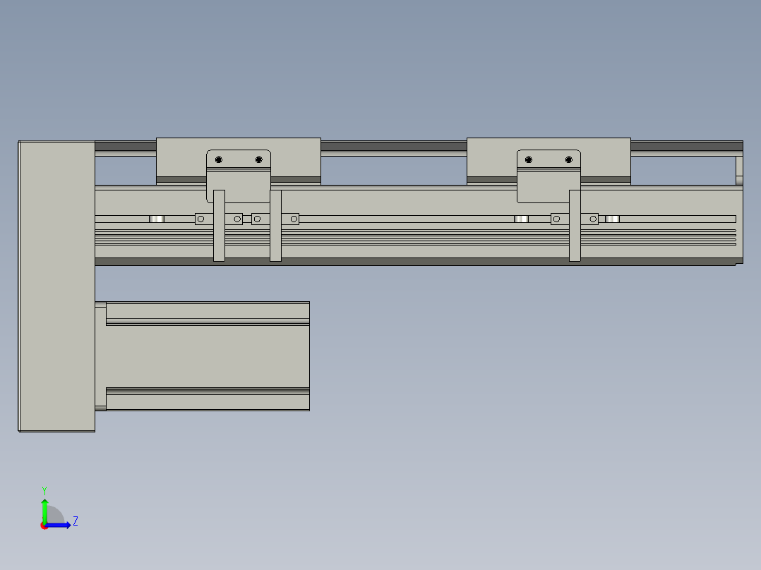 直线模组LHAT10-CA-S150-D-C3设计图纸左视图