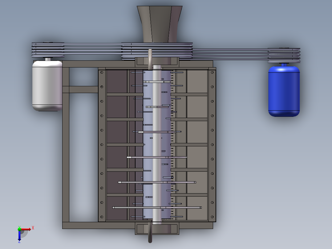 天麻共生蜜环菌之破碎机俯视图