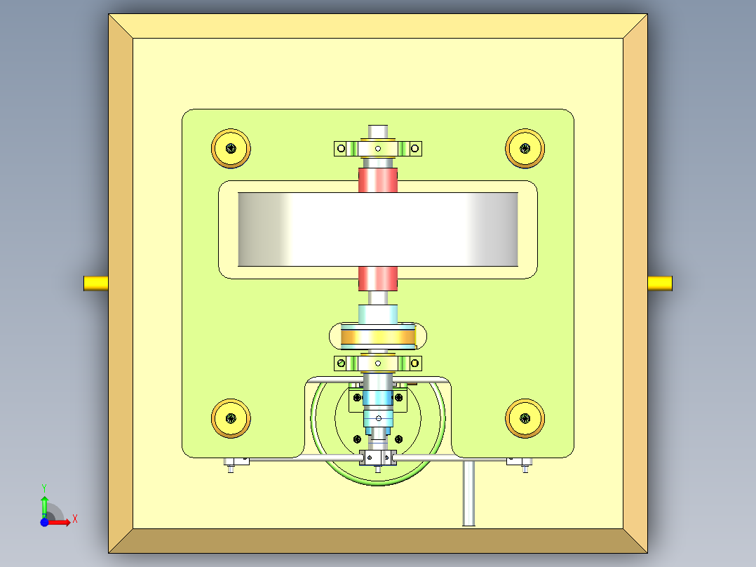 立式十字单蒸汽机前视图