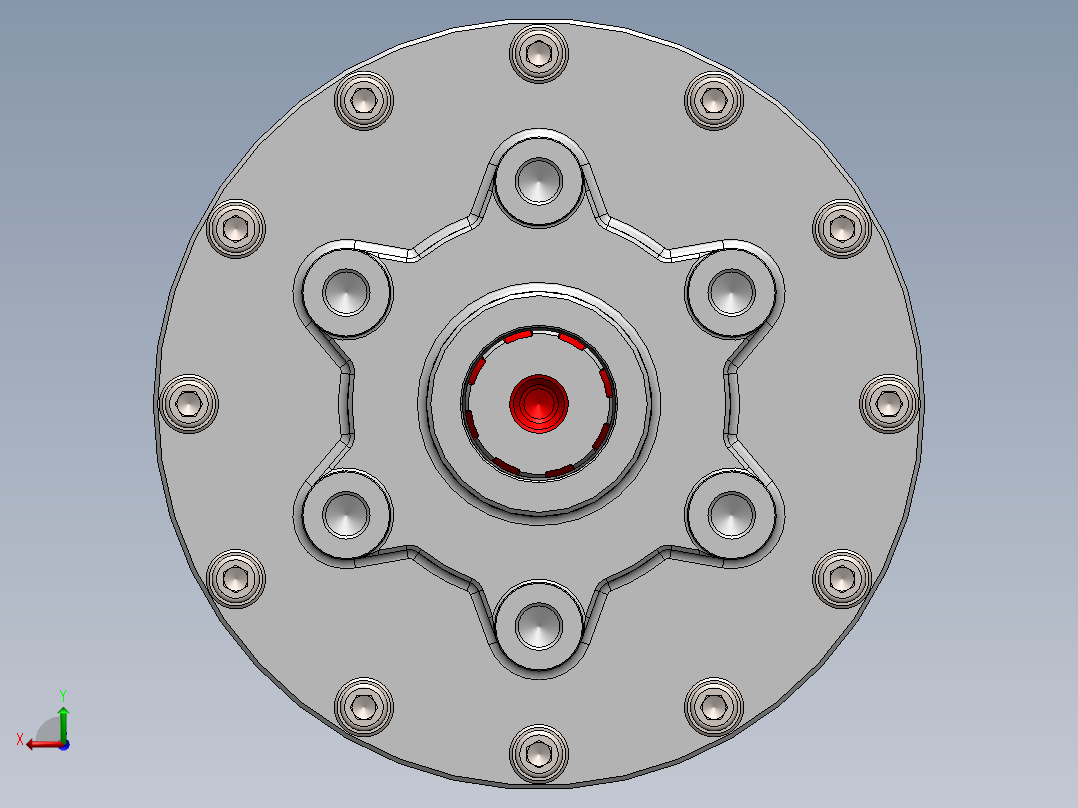 Planetary gear concept行星齿轮传动3D数模图纸 Solidworks设计后视图