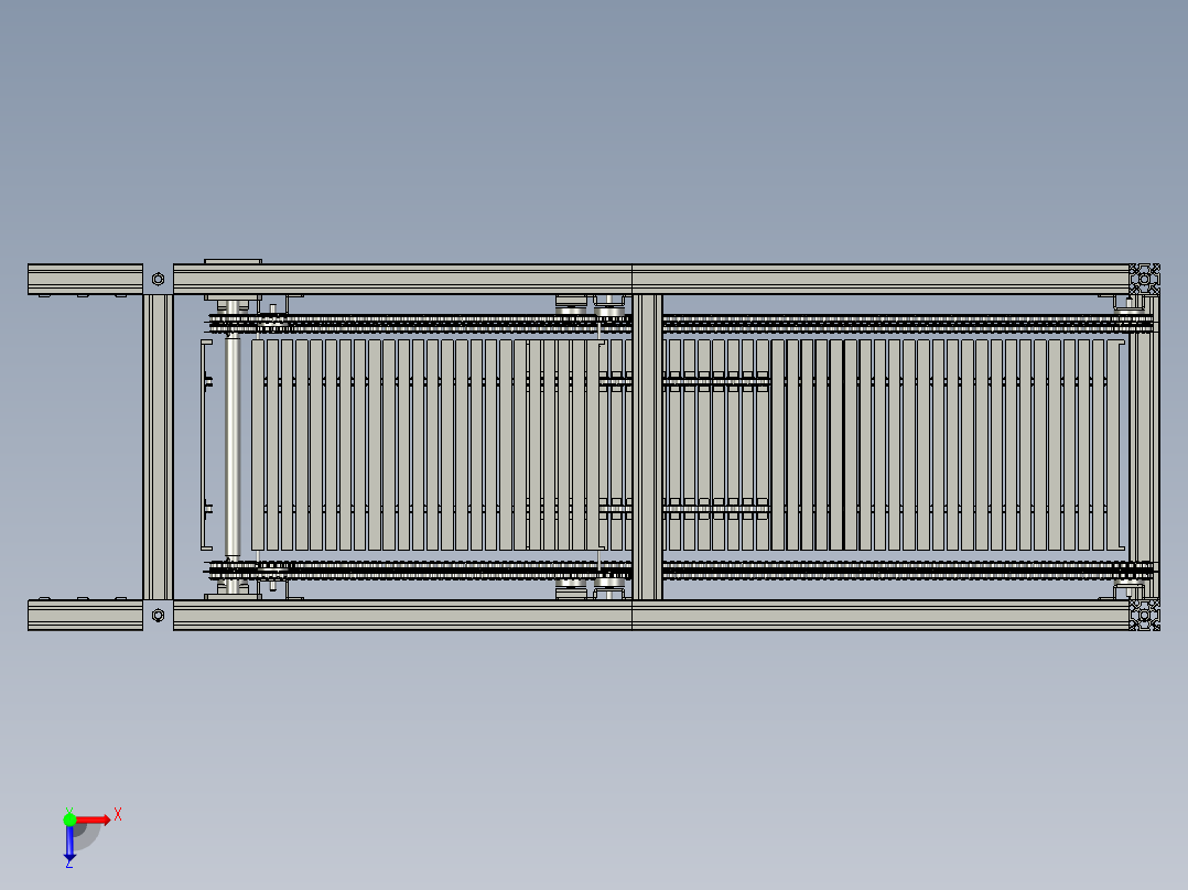 垂直连续式往复式提升链条输送机俯视图