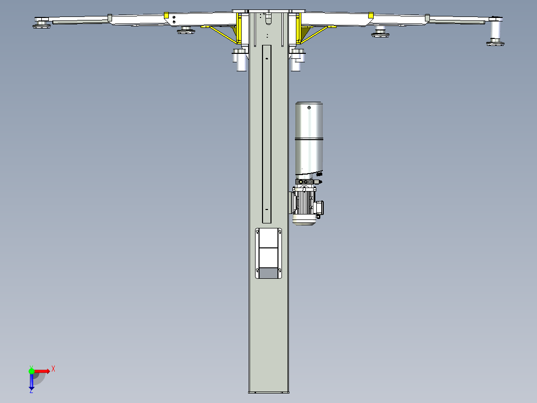 双柱举升机三维模型资料俯视图