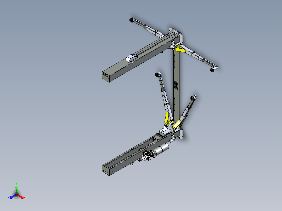 双柱举升机三维模型资料正等轴测图