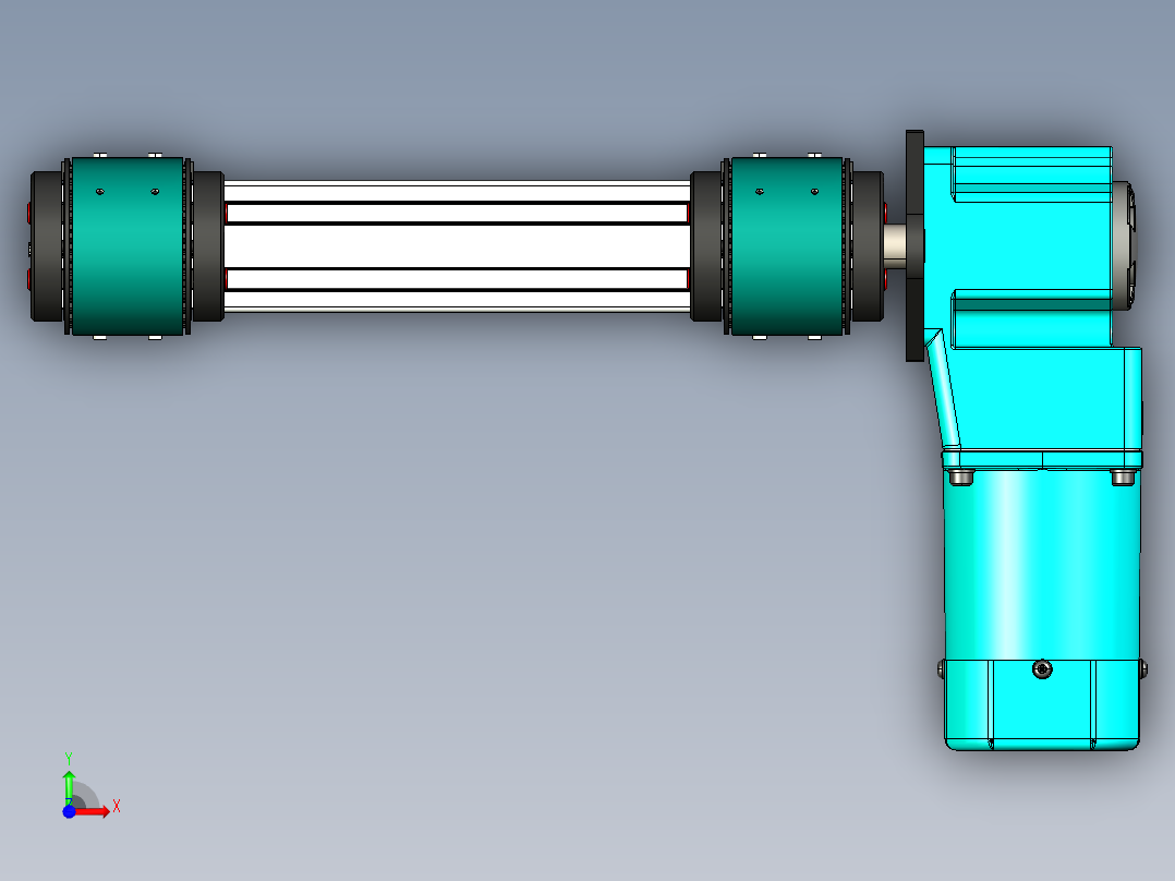 LE-XC6060-带工装右直连驱动输送线前视图