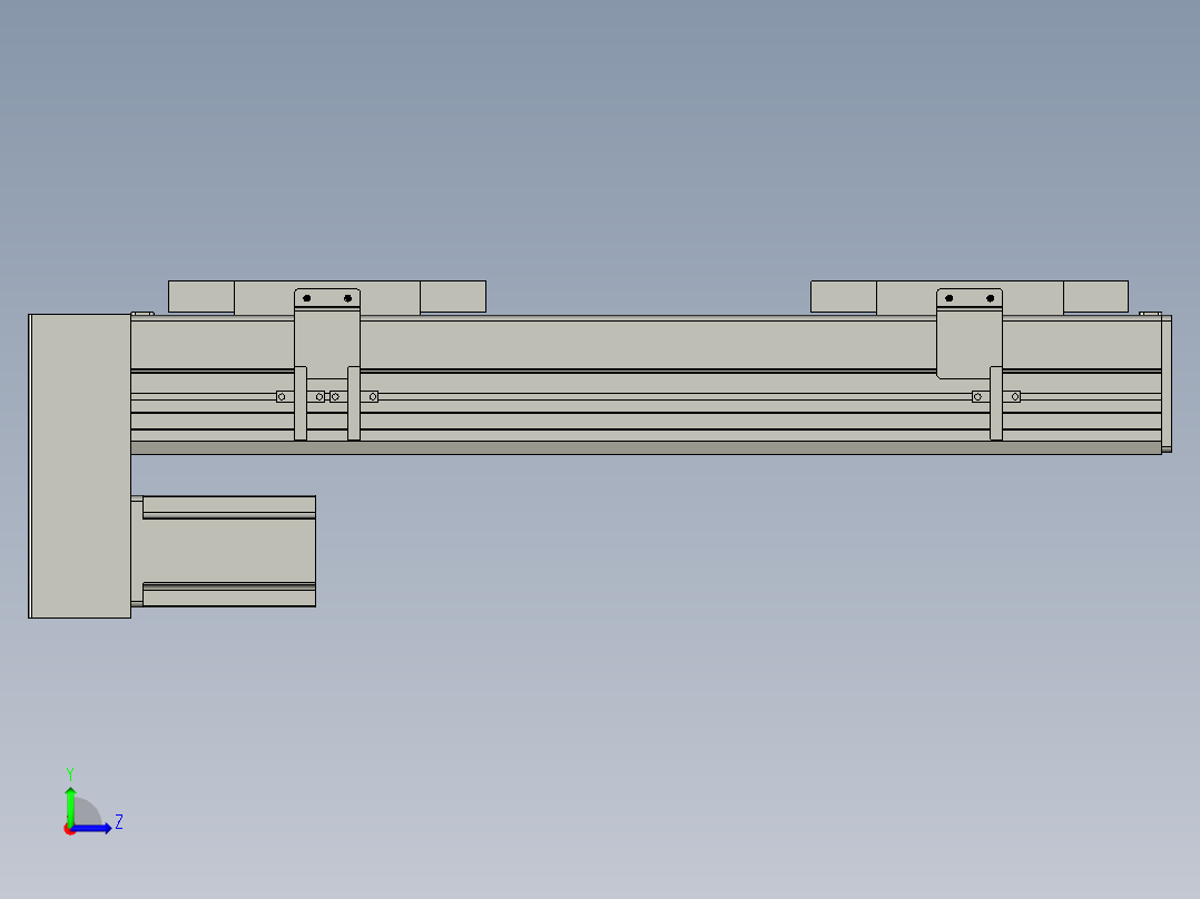 直线模组WG-LHC12-S300-D设计图纸左视图