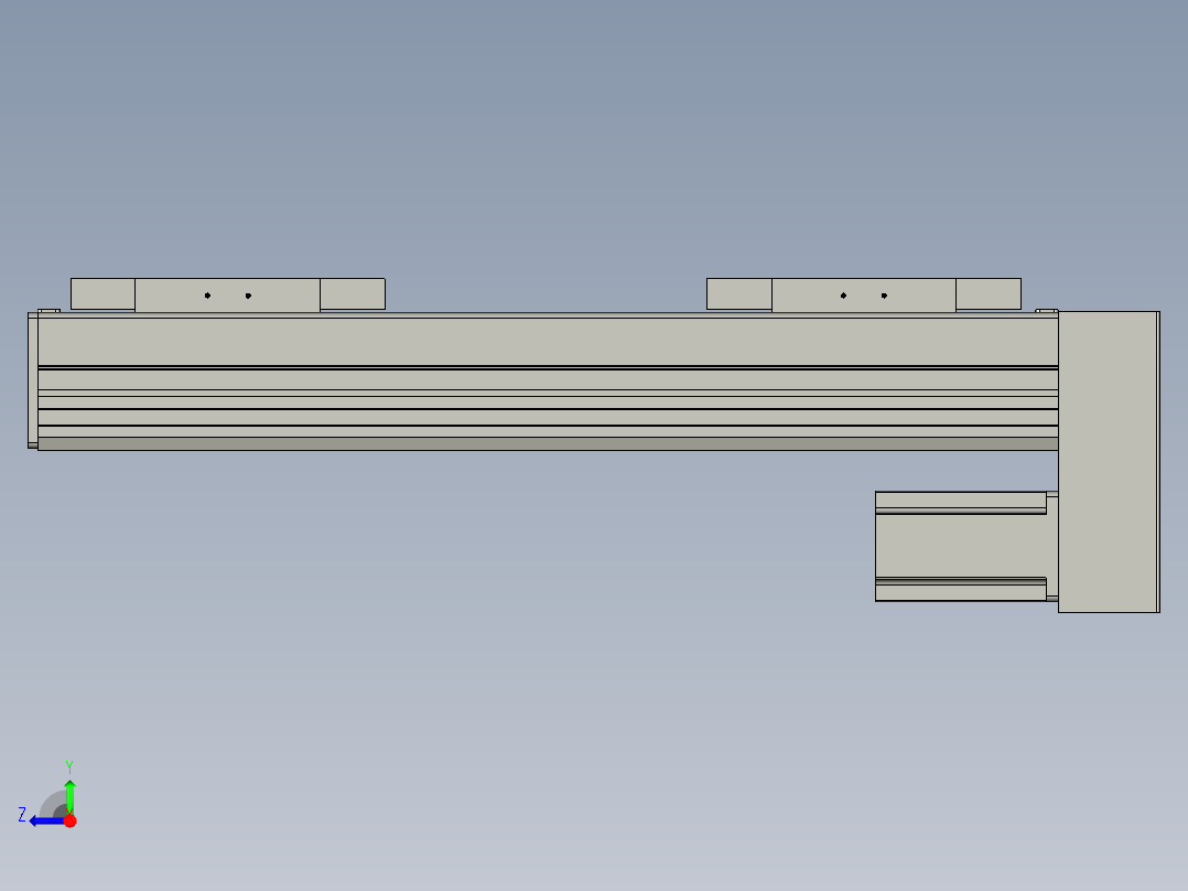 直线模组WG-LHC12-S300-D设计图纸右视图