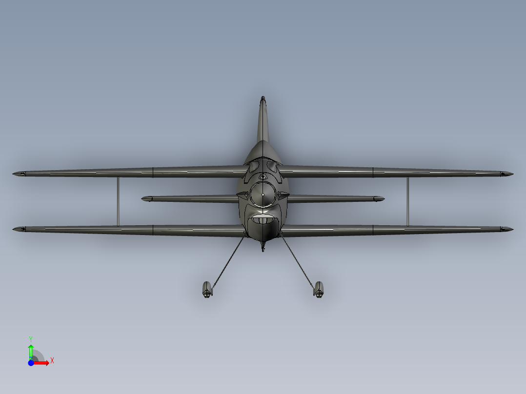 B2004779-探路者F3A双翼飞机前视图