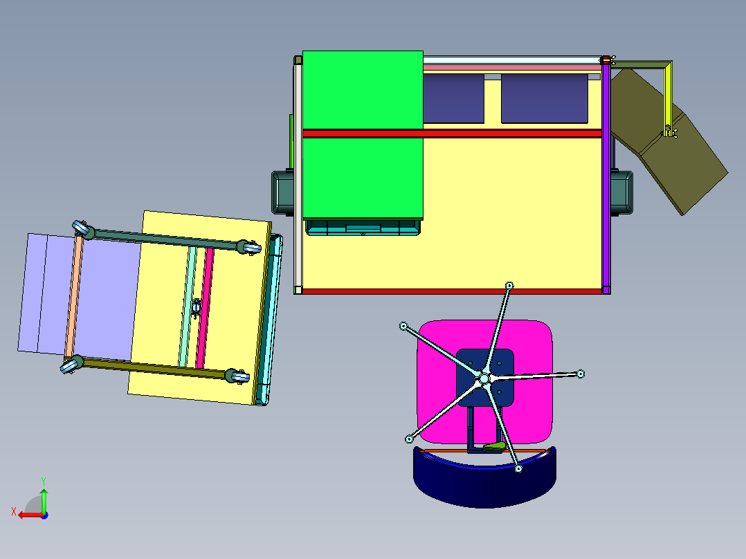 装配工位周边设备与工位布局后视图