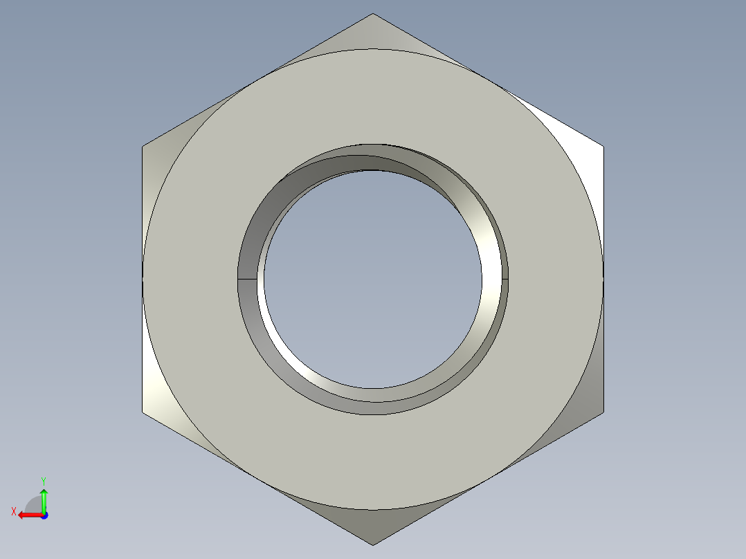 公制六角螺母-Metric Hex Nuts M10 x 1.5mm Thread后视图
