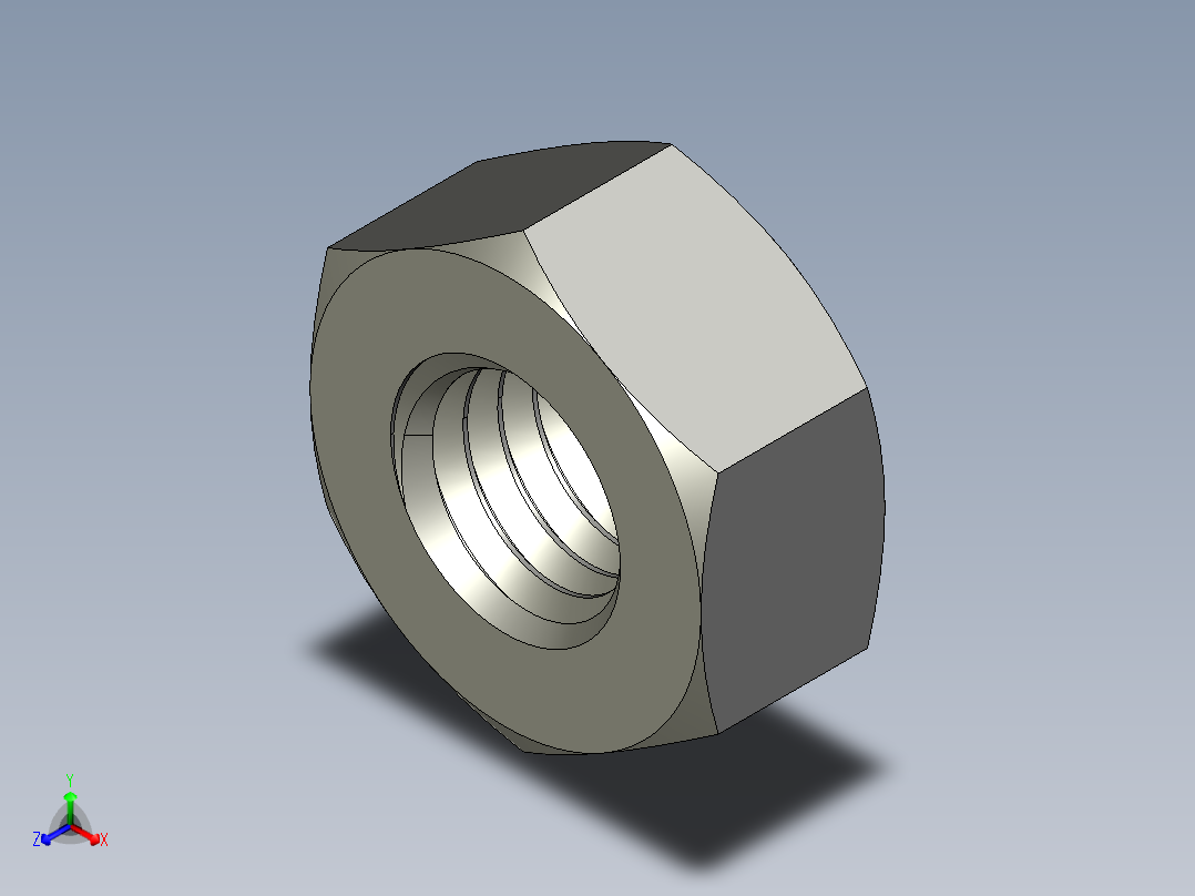 公制六角螺母-Metric Hex Nuts M10 x 1.5mm Thread正等轴测图