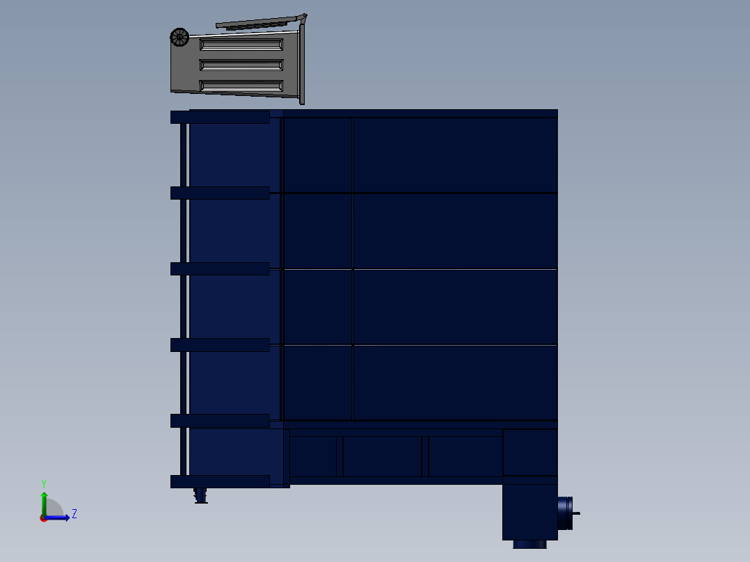 静电除尘器设计模型左视图