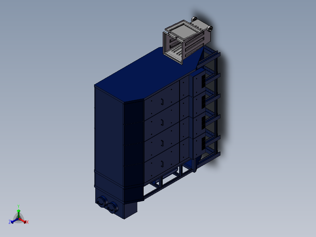 静电除尘器设计模型正等轴测图