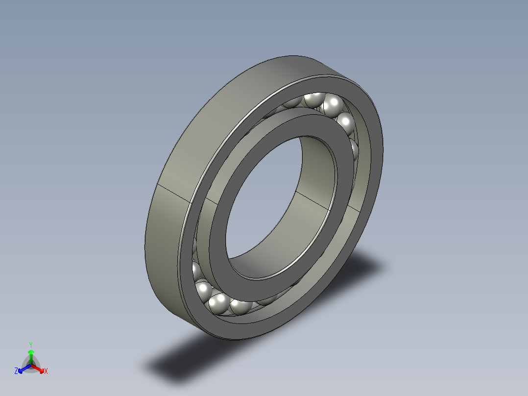 深沟球轴承16005正等轴测图