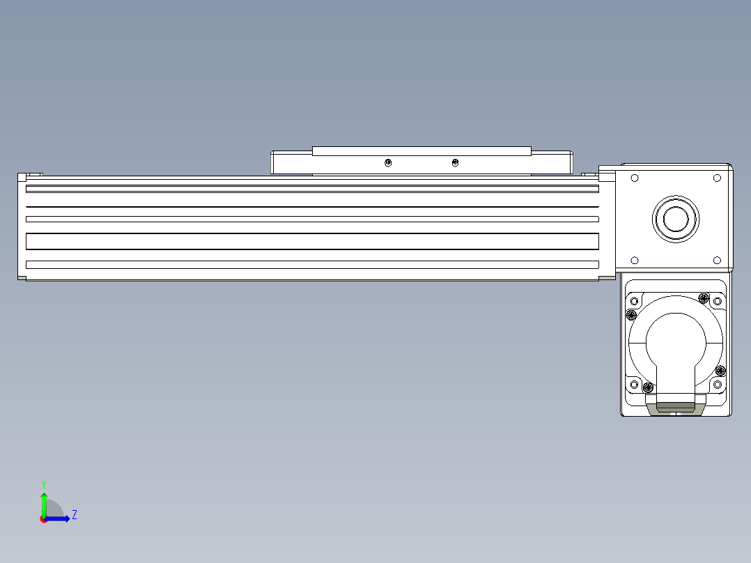 同步带全封闭直线模组TPA-HCB-14D-120-L100-RP-C-P40-N3左视图