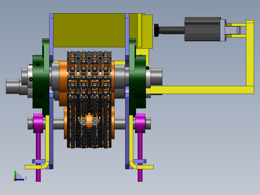 链式输送机机构左视图