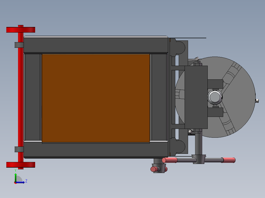 钢筋滚丝机sw18可编辑左视图