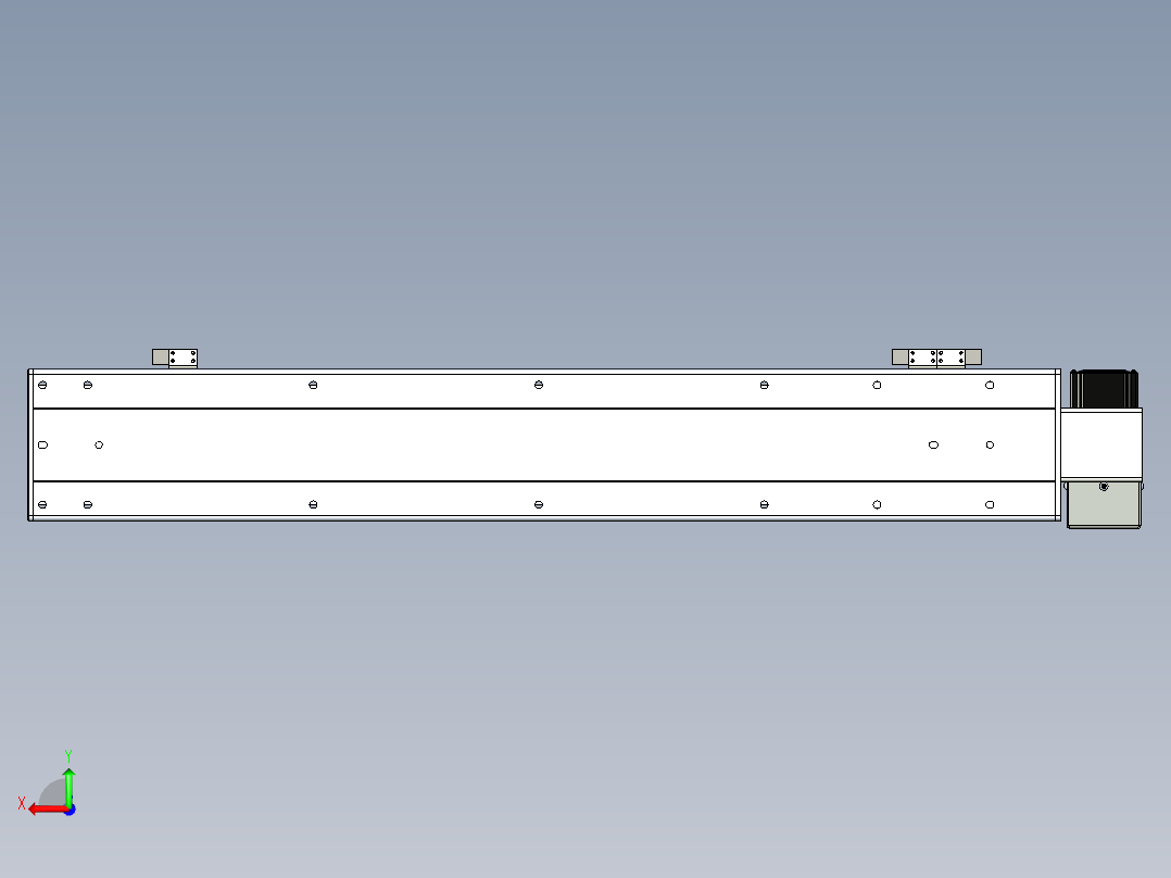 同步带滑台-半封闭B13H-L45-S650-LU-P40-D3后视图