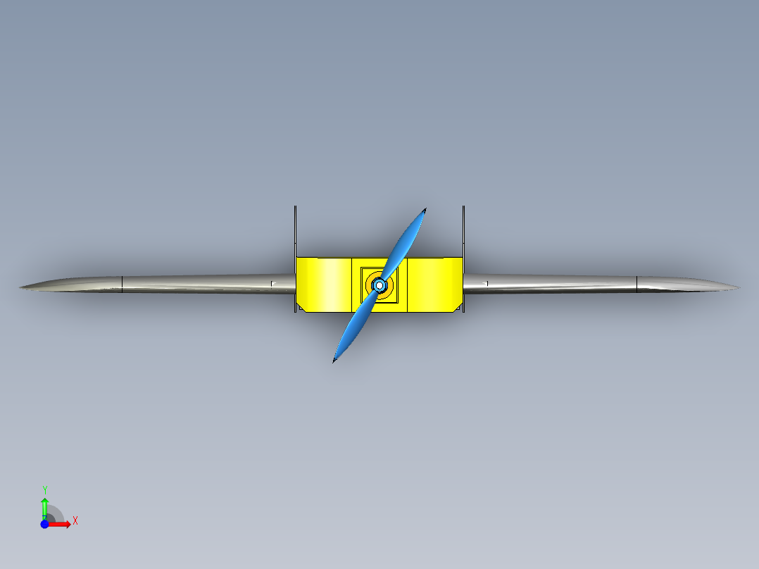 B2004207-飞翼飞机前视图