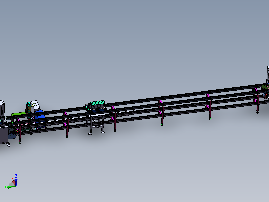激光打标止挡升降一体化流水线体sw17主视图