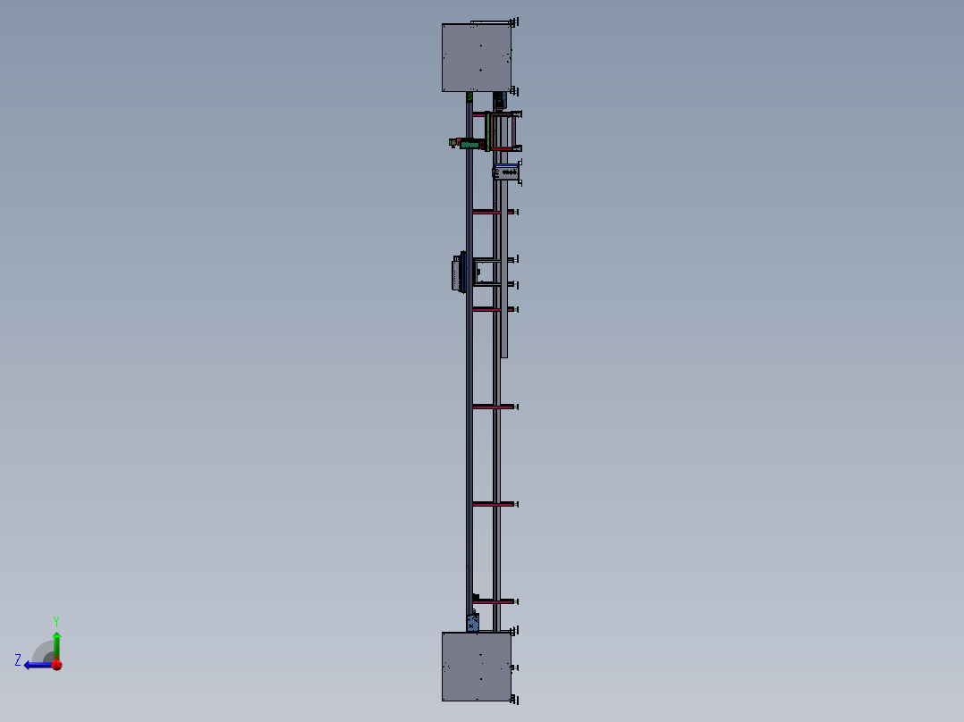 激光打标止挡升降一体化流水线体sw17右视图