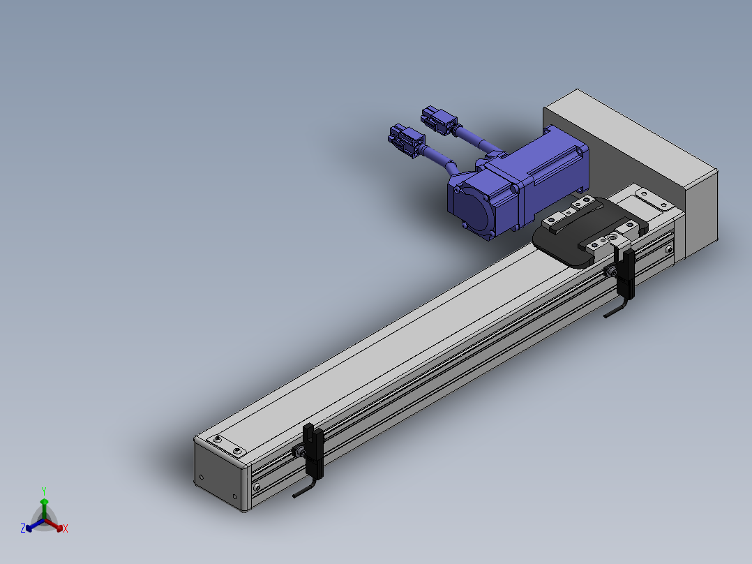 精密模组MY50-T10-300L-BL-P10B-C4-C正等轴测图