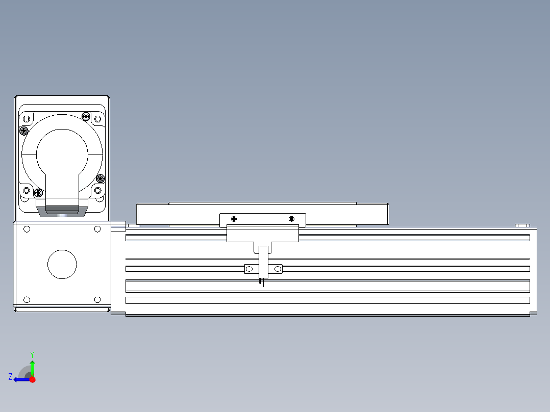 同步带全封闭直线模组TPA-HCB-120D-90-L50-LU-Y-P40-N3右视图