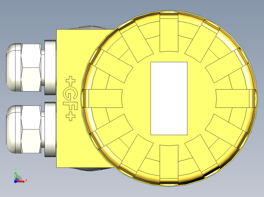超声波设备MULTIPROBE-ENCLOSURE-2-PROBES+REFERENCE-PROBE-PBT-ENCLOSURE-1.5in-BSP-THREAD前视图