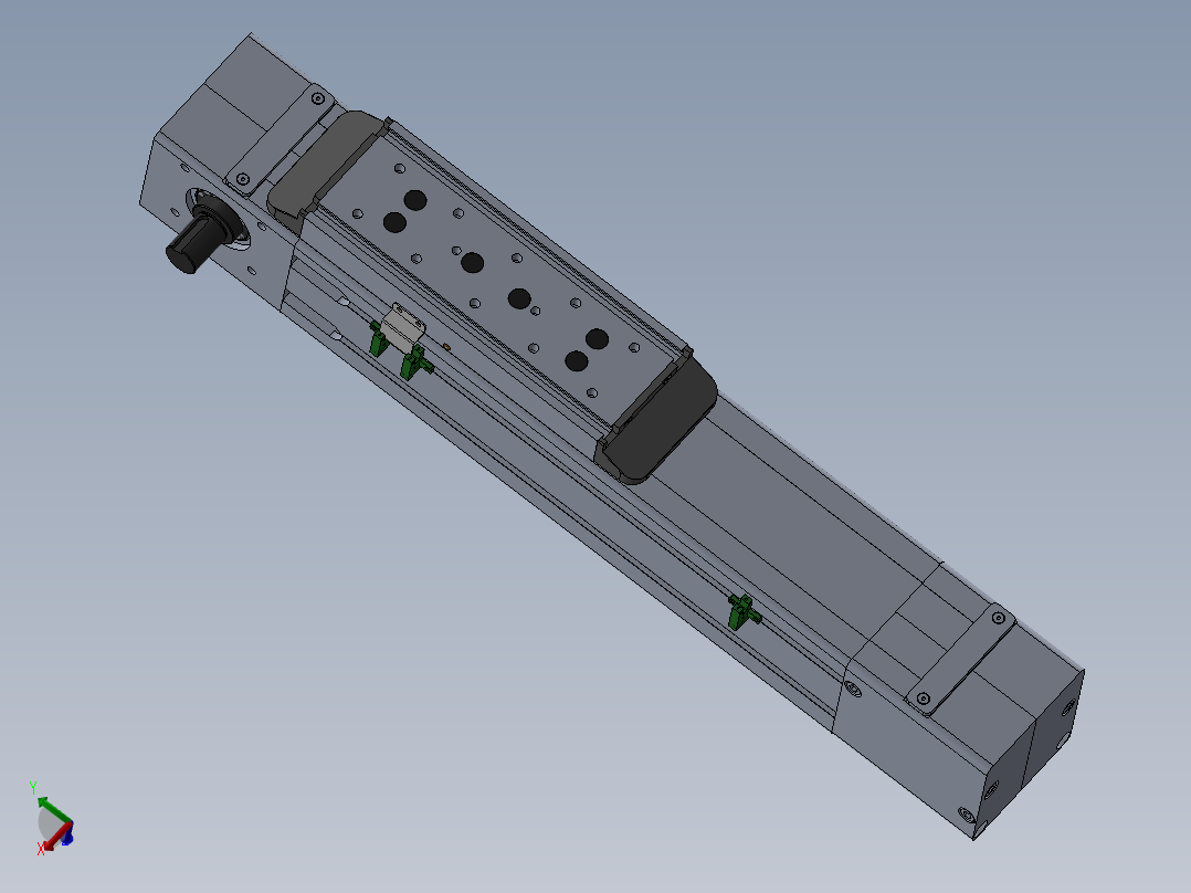 电动滑台模组MTG100左出轴模型主视图