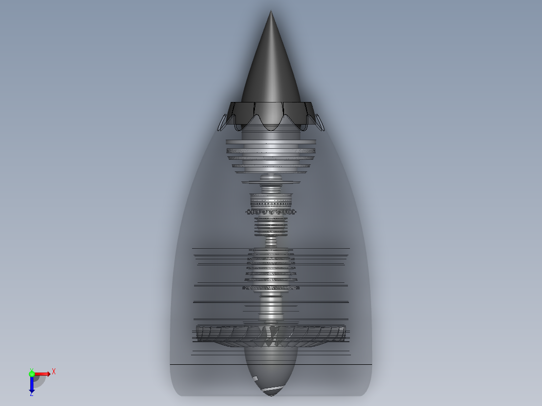 航空发动机(21)俯视图