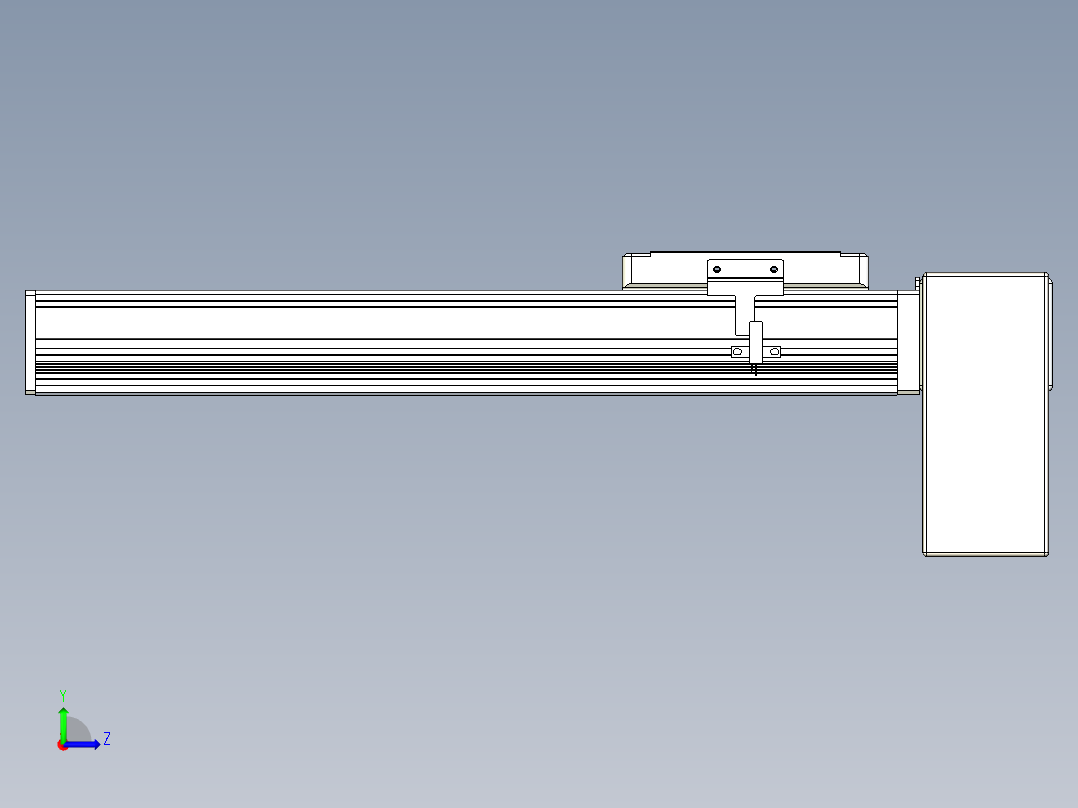 同步带全封闭直线模组TPA-HCB-105D-90-L250-LP-Y-P20-N3左视图