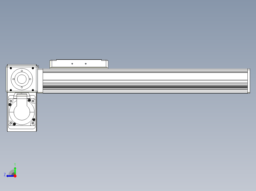 同步带全封闭直线模组TPA-HCB-105D-90-L250-LP-Y-P20-N3右视图