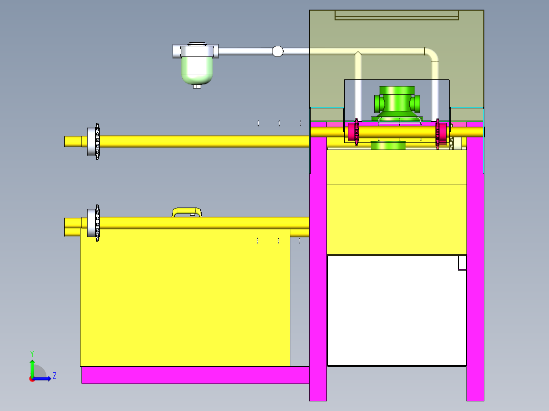 工业自动冲洗设备左视图
