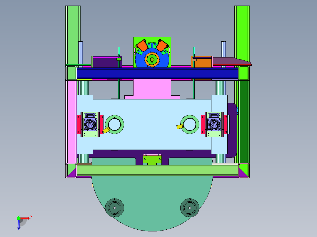 马达非标线圈绕线机俯视图
