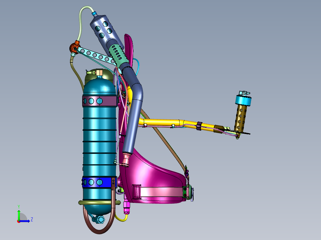 突击队员装备喷气背包左视图