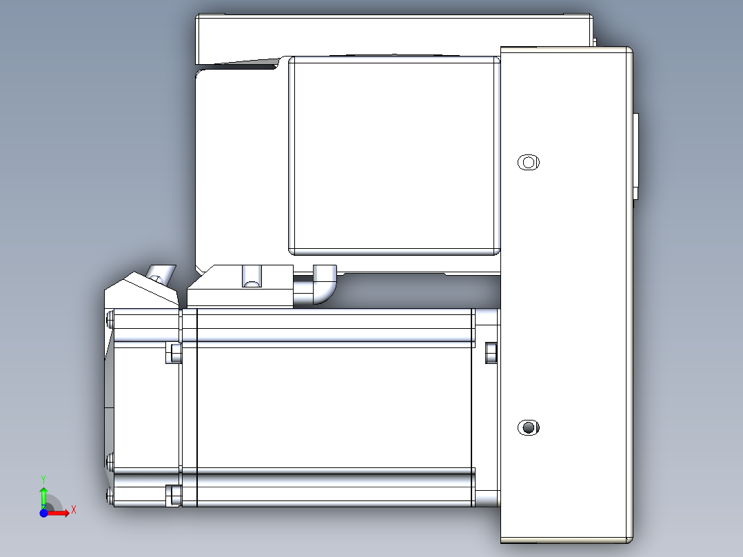 同步带全封闭直线模组TPA-HCB-120D-90-L1050-RP-Y-P40-N3前视图