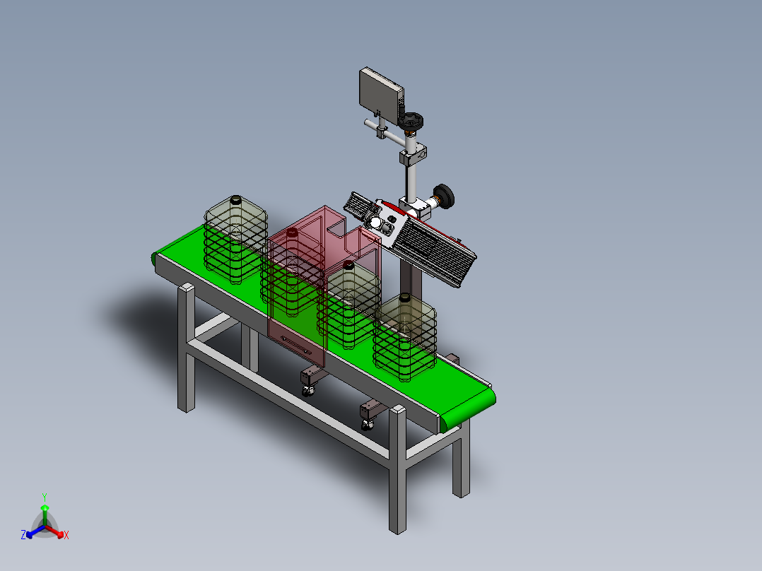 倾斜打标平台sw18可编辑正等轴测图