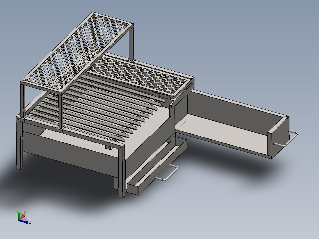 Churrasqueira烧烤架3D数模图纸 Solidworks设计 附x_t主视图