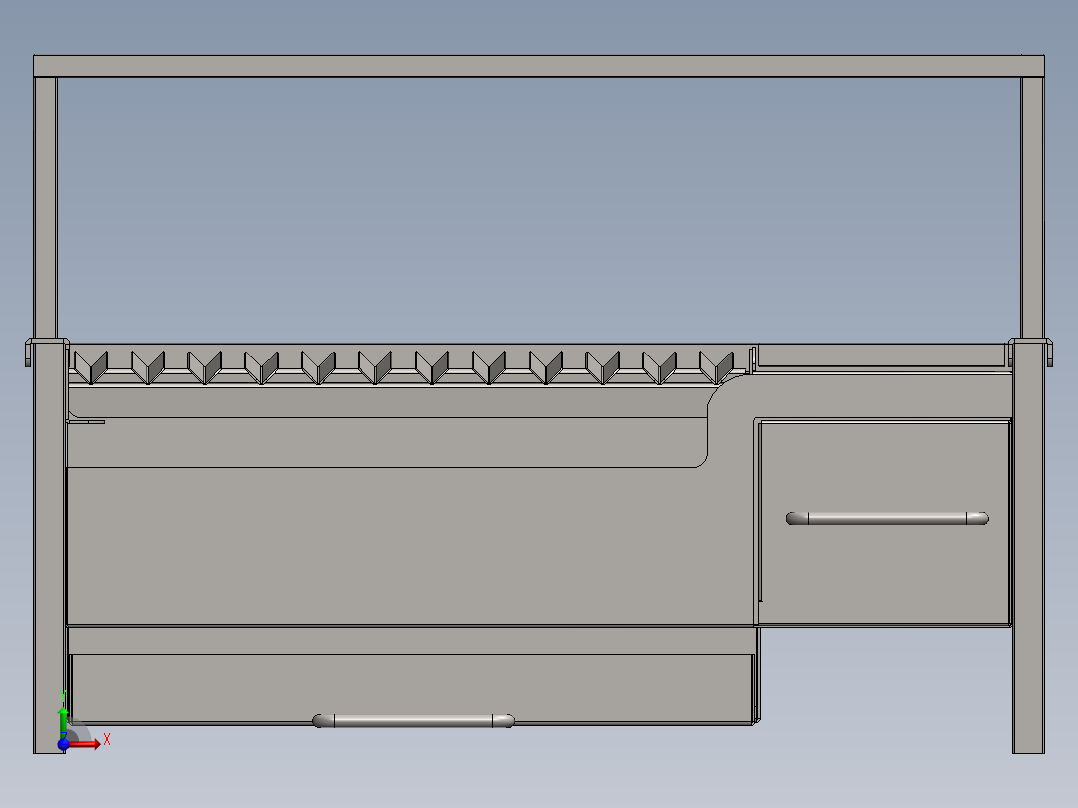 Churrasqueira烧烤架3D数模图纸 Solidworks设计 附x_t前视图