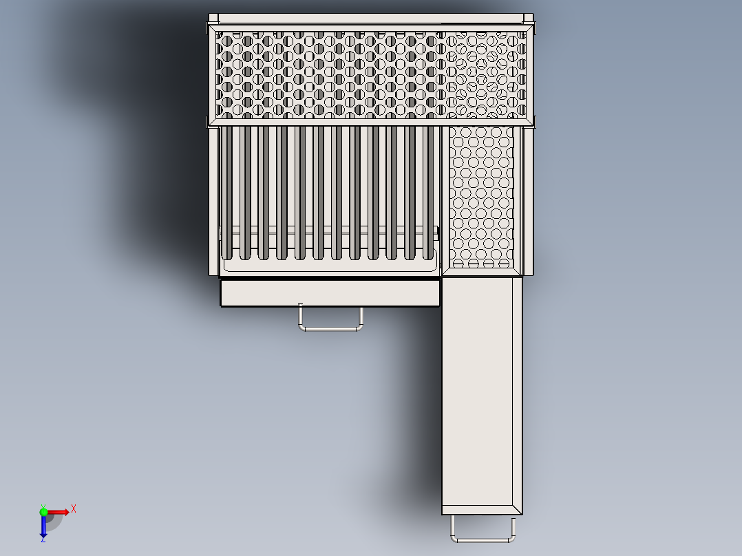 Churrasqueira烧烤架3D数模图纸 Solidworks设计 附x_t俯视图
