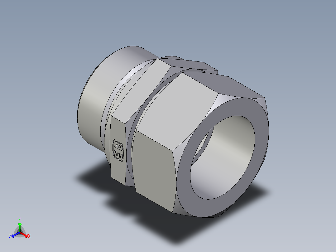 卡套式工业通用硬管接头EO_Male_Stud_connector_GE35LREDCF主视图