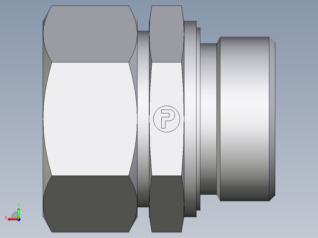 卡套式工业通用硬管接头EO_Male_Stud_connector_GE35LREDCF后视图