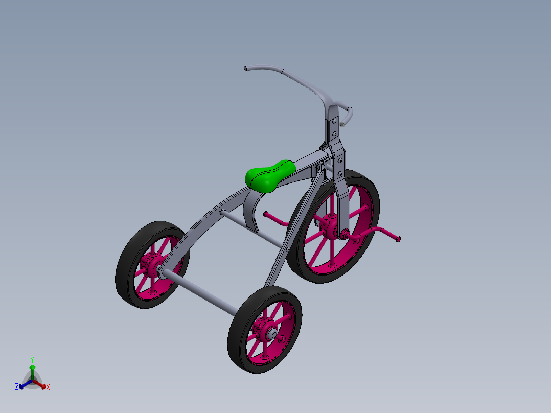 儿童三轮车-6--sw正等轴测图