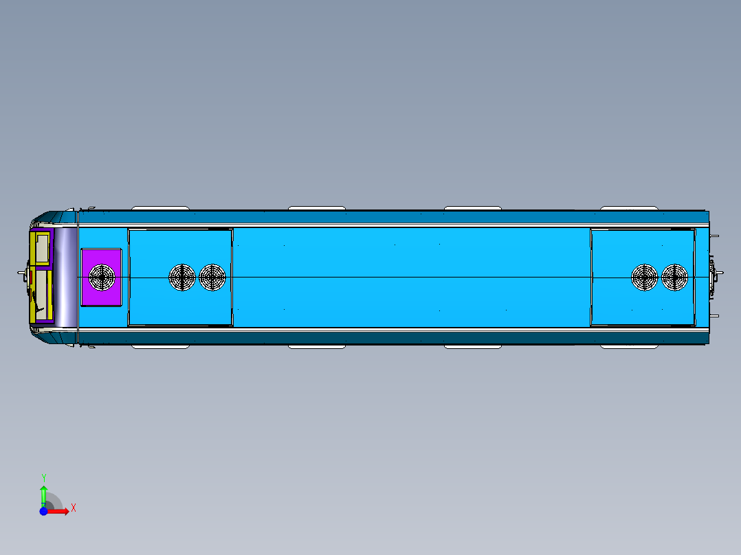 地铁车头CATIA模型前视图