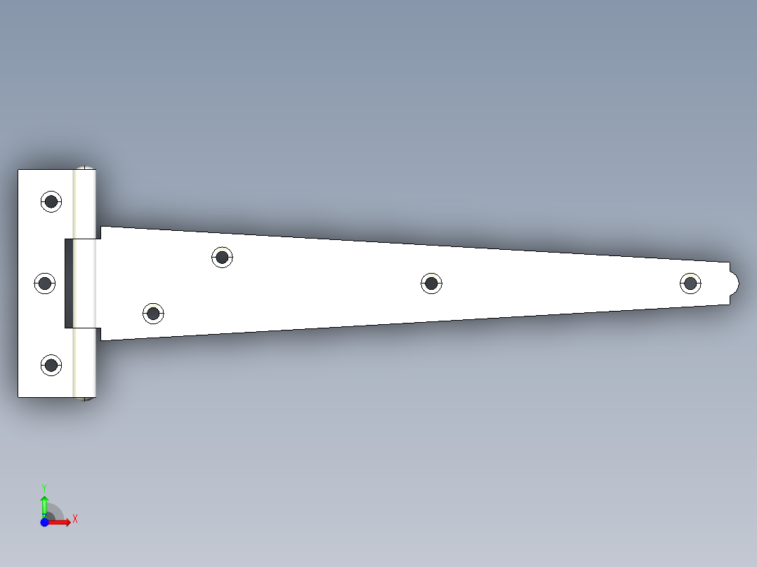 B3004489-钢中号T形铰链 250毫米前视图