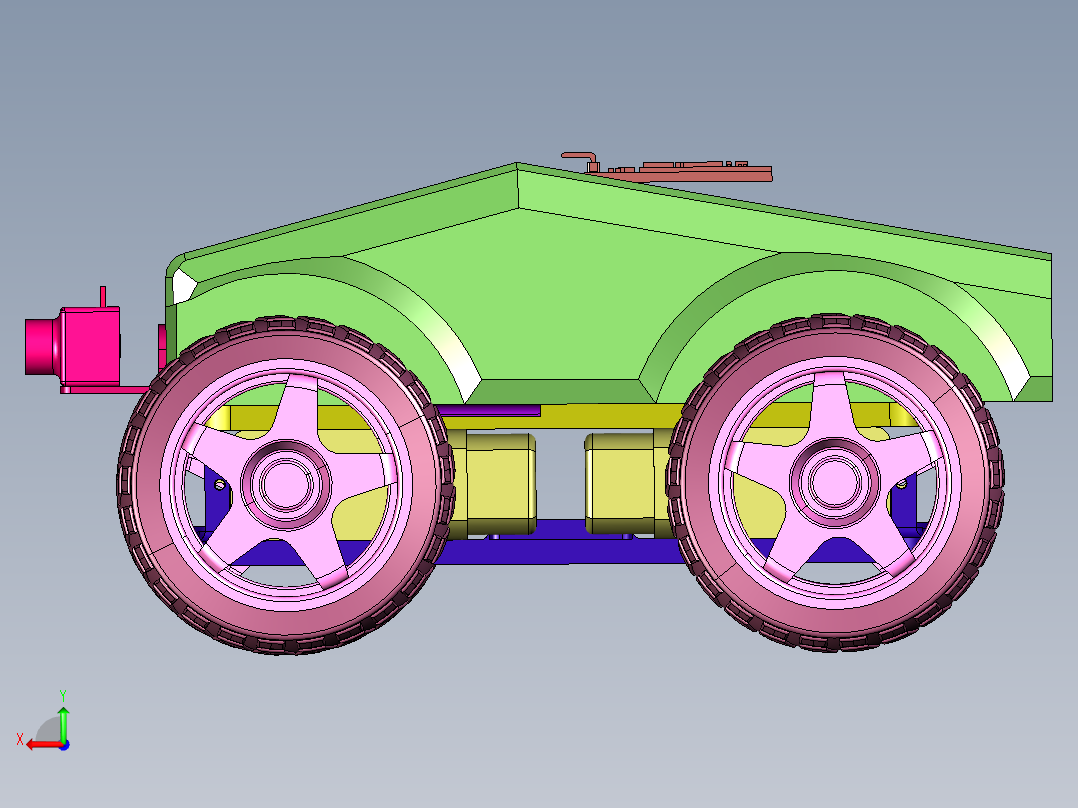 遥控沙地四驱合金越野车玩具后视图